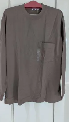 【新品・廃盤モデル】ユニクロ　Ｕ　クルーネックＴ（長袖)　ブラウン