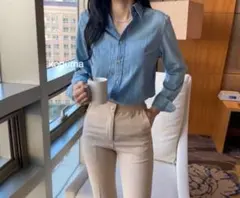 ポロ ラルフローレン ダンガリー シャンブレー デニム シャツ S〜M相当