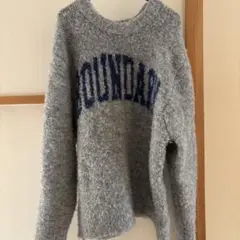 サマンサモスモス グレー BOUNDARY ロゴ 長袖セーター
