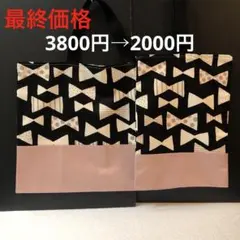 ♡ 最終価格 可愛い リボン柄 レッスンバッグとシューズケース ハンドメイド