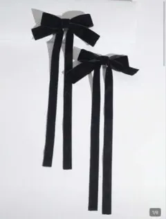 ヘアリボン（ベロア）ハーフツイン