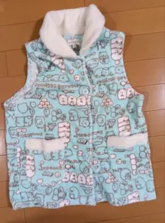 他⑪すみっコぐらしキャラクター柄フリースベスト水色 Lサイズ