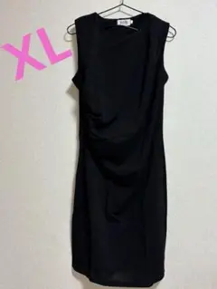 【美シルエット】HGN ノースリーブワンピース XL 結婚式　フォーマルにも
