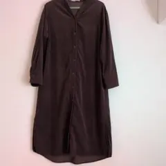 シューラルー　スェードロングシャツワンピース　ブラウン