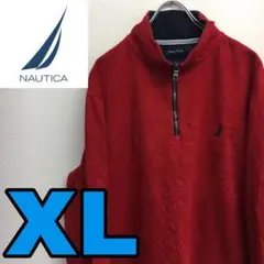 K269 NAUTICA ハーフジップ 刺繍 ワンポイントロゴ ビッグサイズ