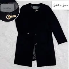 Spick&Span スピックアンドスパン ノーカラー 比翼ボタン ブラック 黒のサムネイル