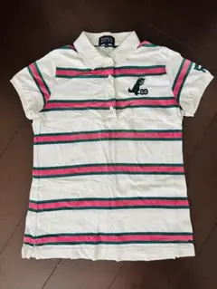 パーリーゲイツ　ポロシャツ　ピンクボーダー　サイズ0