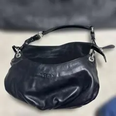 超美品 フルラ シュリンクレザー ショルダーバッグ 本革 チャーム 
