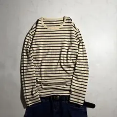00s OLD UNIQLO crew neck border l/s tee
