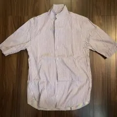 SHIPS スリムフィット ストライプ 半袖シャツ S