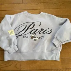 ZARA子供140センチ裏起毛スウェットトレーナー短丈水色