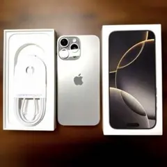 iPhone 16 Pro Max 1TB ナチュラル チタニウム ケーブル付き