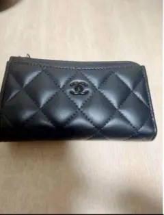 CHANEL ブラック レザー フラグメントケース　ソーブラック