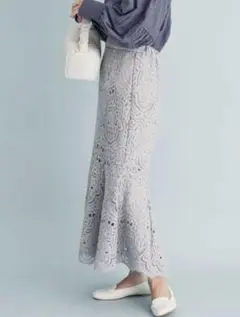 VIS☆ビス☆レースマーメイドスカート☆M☆グレー