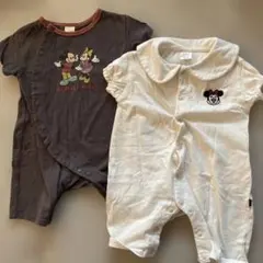 ミッキー＆ミニー ロンパース 60-70cm