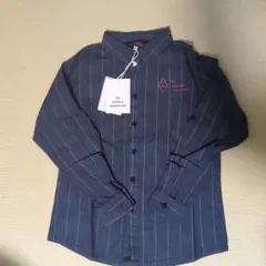 タグ付新品未使用　T.A.O ストライプ長袖シャツ ダークブルー　8y