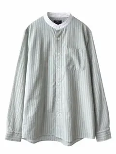 A.P.C. ストライプ バンドカラーシャツ