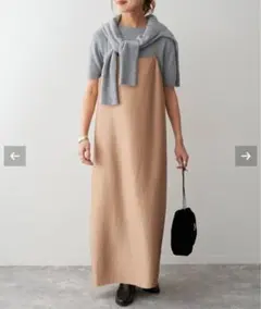 【新品タグ付】サテンIラインワンピース キャミワンピ ロングワンピース