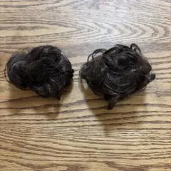 ウィッグシュシュ　ダークブラウン ヘアアクセサリー 2個セット