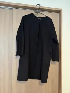 theory リバーコート ダブルフェイスノーカラーコート カシミヤ混