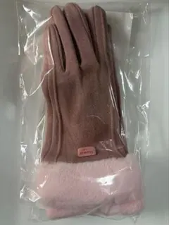 ファー付きピンクロンググローブ