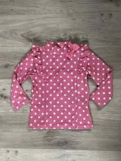 ピンクの水玉ラッシュガード 97cm