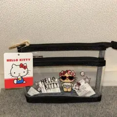 【新品】 サンリオ 日焼けキティ クリアポーチ 黒色 サングラス