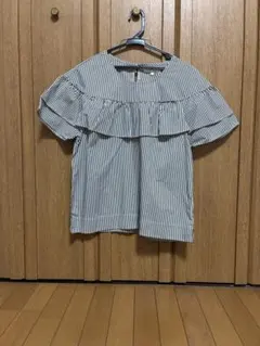新品未着用⭐︎grove ストライプ フリルブラウス