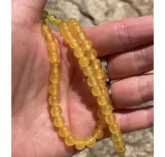 天然石イエローカルセドニー(玉髄) ビーズ　4ミリ　ラウンド　約85個
