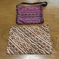 fachona ポーチ2点セット ピンクとブラウン