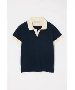 moussy CONTRAST POLOトップス ネイビー イエローのサムネイル