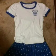 美品 アバクロ ブルーロゴ Tシャツ