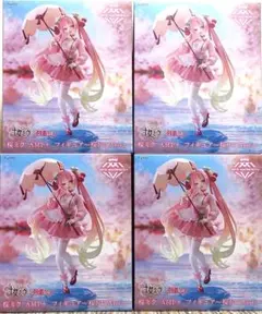 桜ミク AMP＋ フィギュア 〜桜ドレスver.〜 4個セット