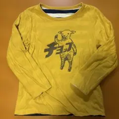 ストライプ長袖カットソーとイエローリバーシブルTシャツ