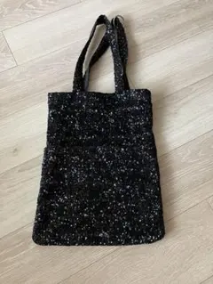 スパンコール ブラック トートバッグ