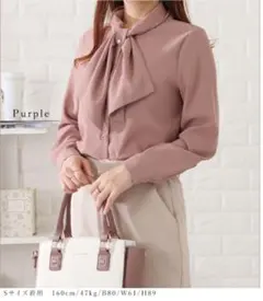 【新品未使用】ボウタイ付きパールシフォンブラウス