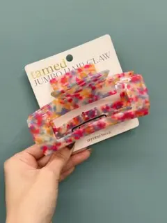 ヘアクリップ　マーブルカラー　大きめ