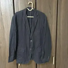 無印良品　麻100％　ジャケット　ネイビー