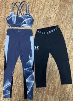 ヨガウェア　Reebok上下＆UNDER ARMOUR レギンス　計3枚セット