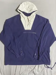 90s jcrew ジェイクルー アノラック 2トーン ジャケット　古着 90s J.CREW 2 Tone Cotton Anorak Parka 紺白 XL ジェイクルー