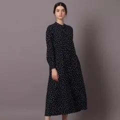 美品 DRESSTERIOR ドットプリントフレンチスリーブワンピース 34 