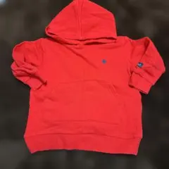 POLO 赤 フード付きパーカー 90