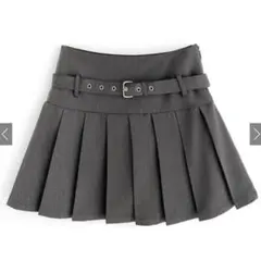 GRL ミニプリーツスカート Ｓ グレー