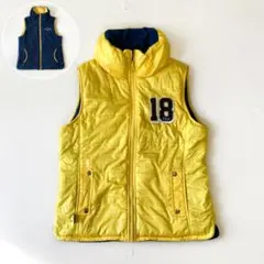 フィラゴルフ リバーシブル ダウンベスト 中綿 M レディース 黄色 ネイビー