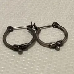 ヴィンテージ　デザインフープピアス　メタルカラー　レトロ