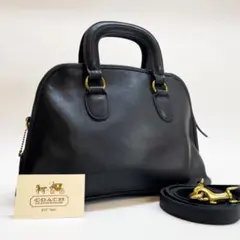 【極美品】オールドコーチ ハンドバッグ 2way レザー ブラック レディース