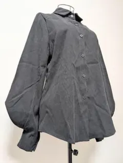 ボリュームスリーブ シャツ ブラウス 長袖 ブラック M