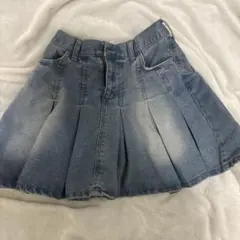 デニムブルー プリーツミニスカート