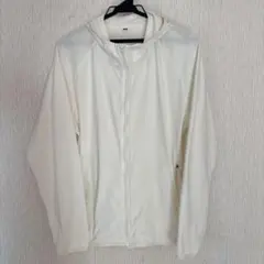 ❣️UNIQLO UVカットメッシュフルジップパーカーMオフホワイト