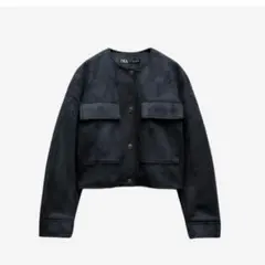 Zara フェイクスエード クロップドジャケット